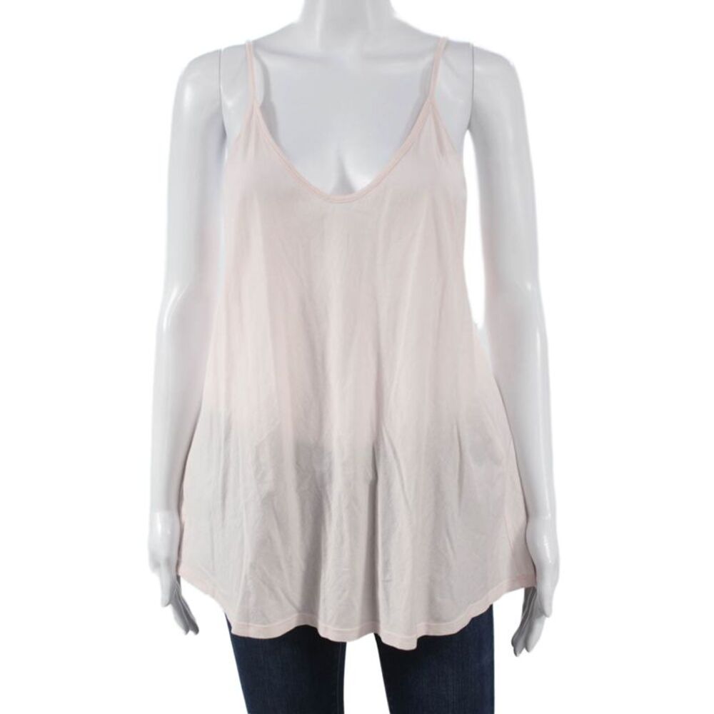 Skin Womens Pink Cotton V Neck Tank Top Size 4